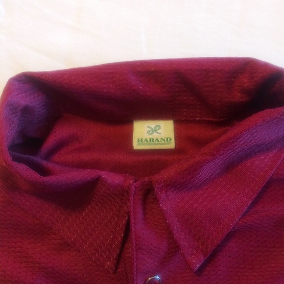 Haband Mens Short Sleeve Polo Shirt Burgundy Sz XL - Picture 2 of 2